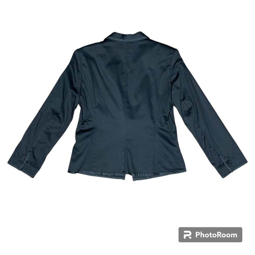 CALVIN KLEIN Women's EUC One-Button Lined‎ Black Blazer | Size 6 - Picture 7 of 11